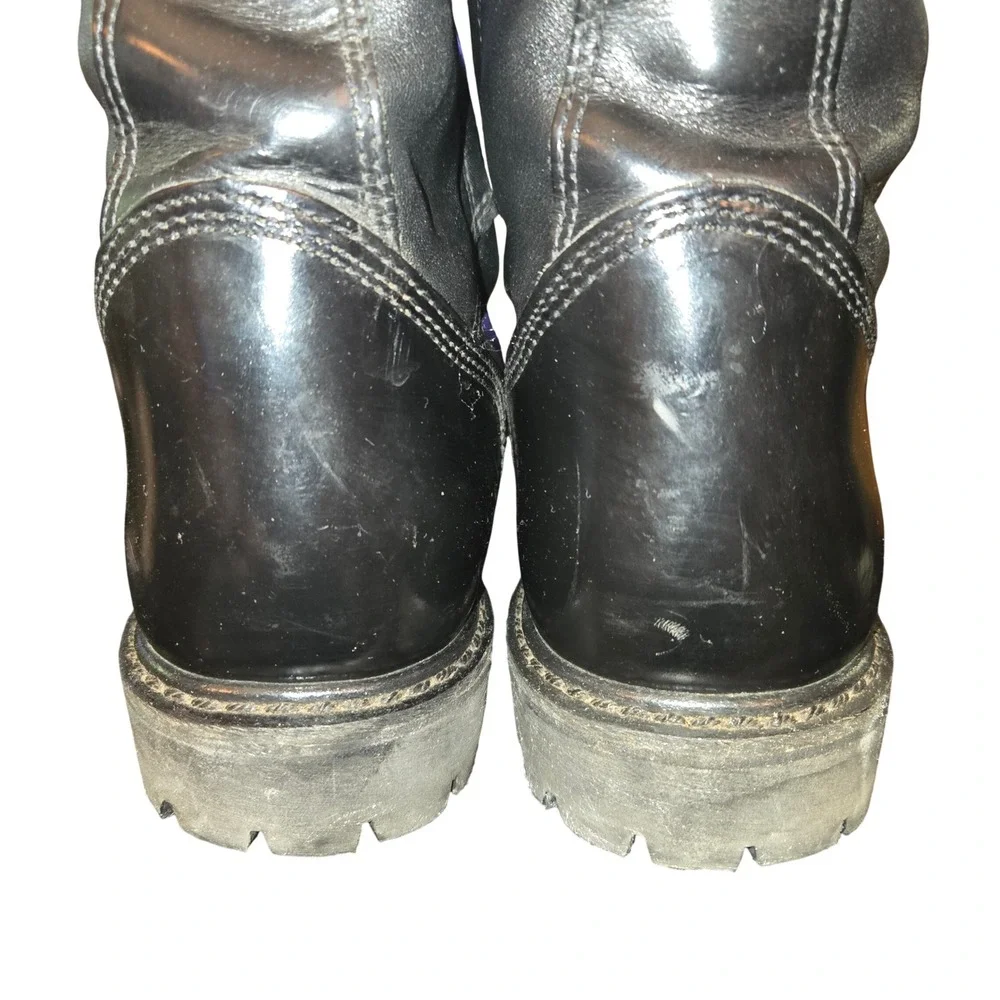 Rocky Military Jump Boots Mens 12 Black Leather Paraboot 10